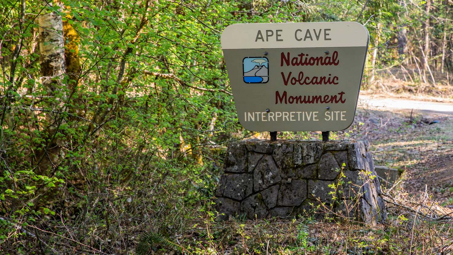 A sign is displayed at the entrance to the Ape Cave Interpretive Site in Cougar on opening day Thursday, May 18.
