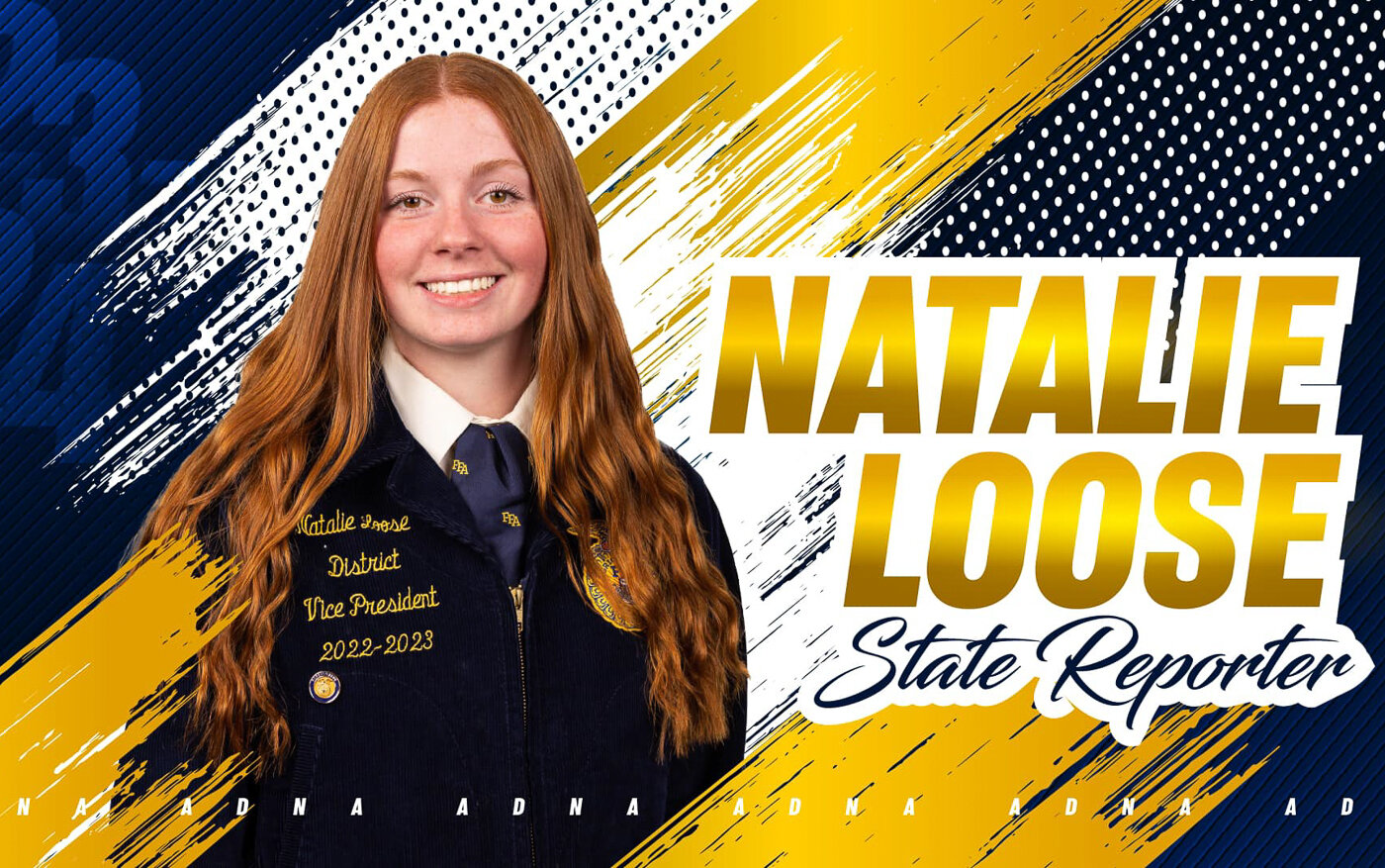 Natalie Loose of the Adna Future Farmers of America (FFA) chapter was chosen as the 2023-2024 Washington FFA state reporter this past weekend at the Washington FFA convention and expo in Kennewick. Photo courtesy of Washington FFA Association.