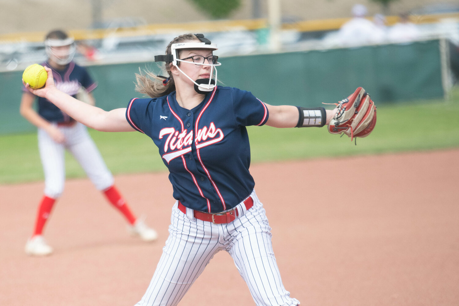 Lauren Emery fires a pitch off during Pe Ell-Willapa Valley's loser-out game against Kittitas in the 2B state tournament, May 26 in Yakima.