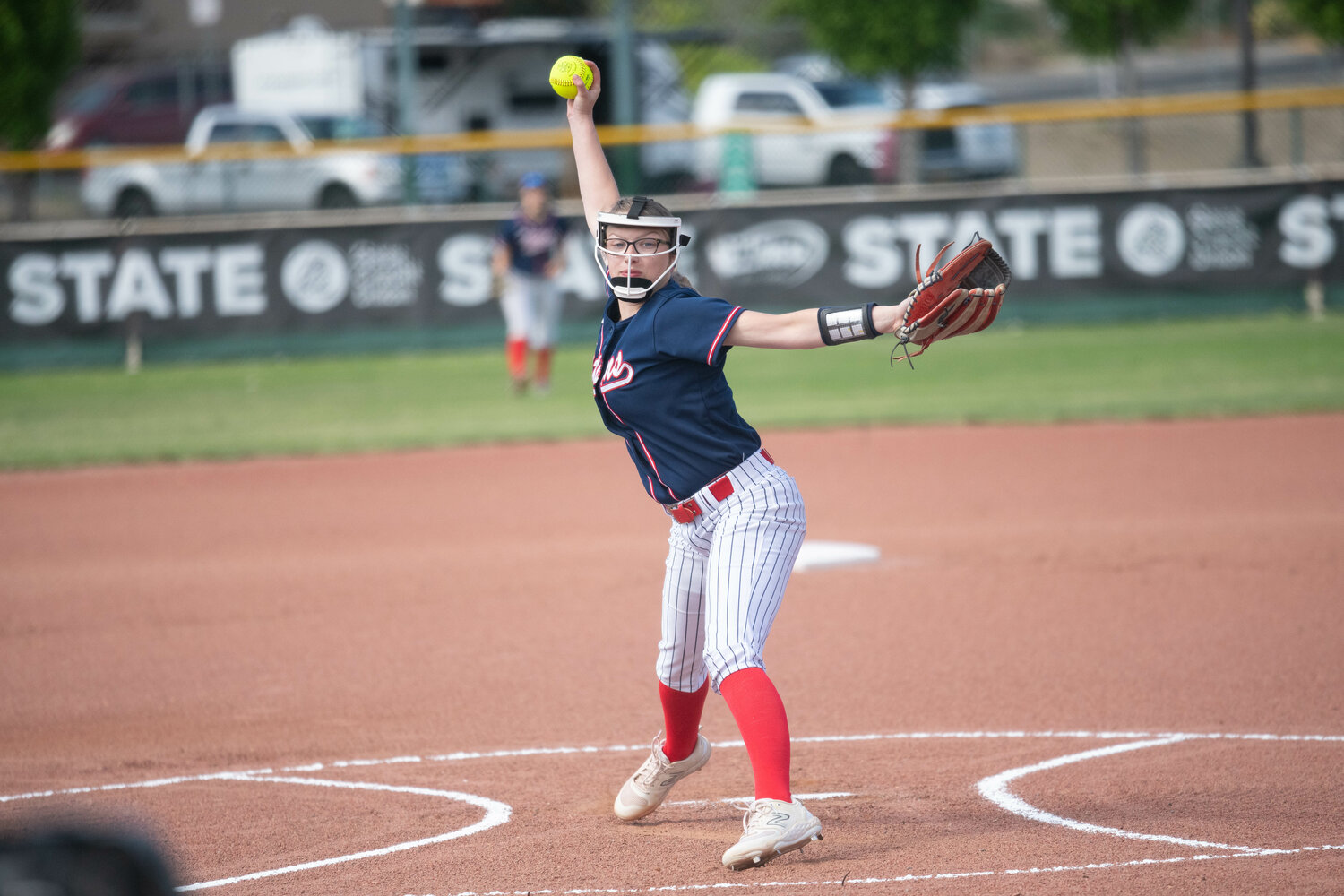 Lauren Emery throws a pitch during Pe Ell-Willapa Valley's loser-out game against Kittitas in the 2B state tournament, May 26 in Yakima.