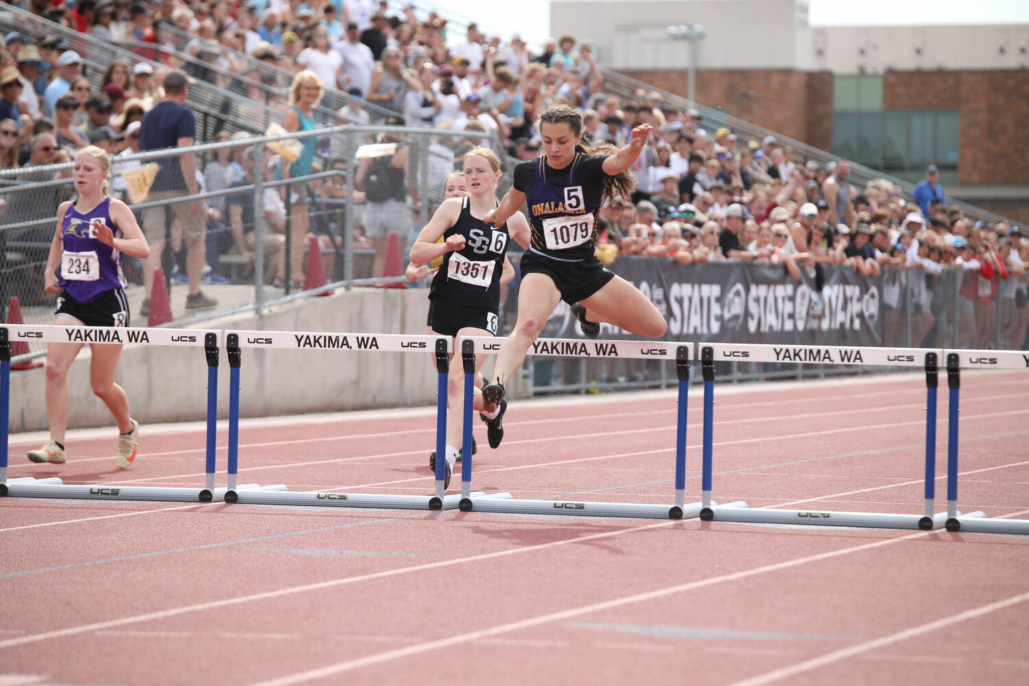 Onalaska's Brooklyn Sandridge finished second in the girls 300-meter hurdles at the 2B state championships, May 27 in Yakima.