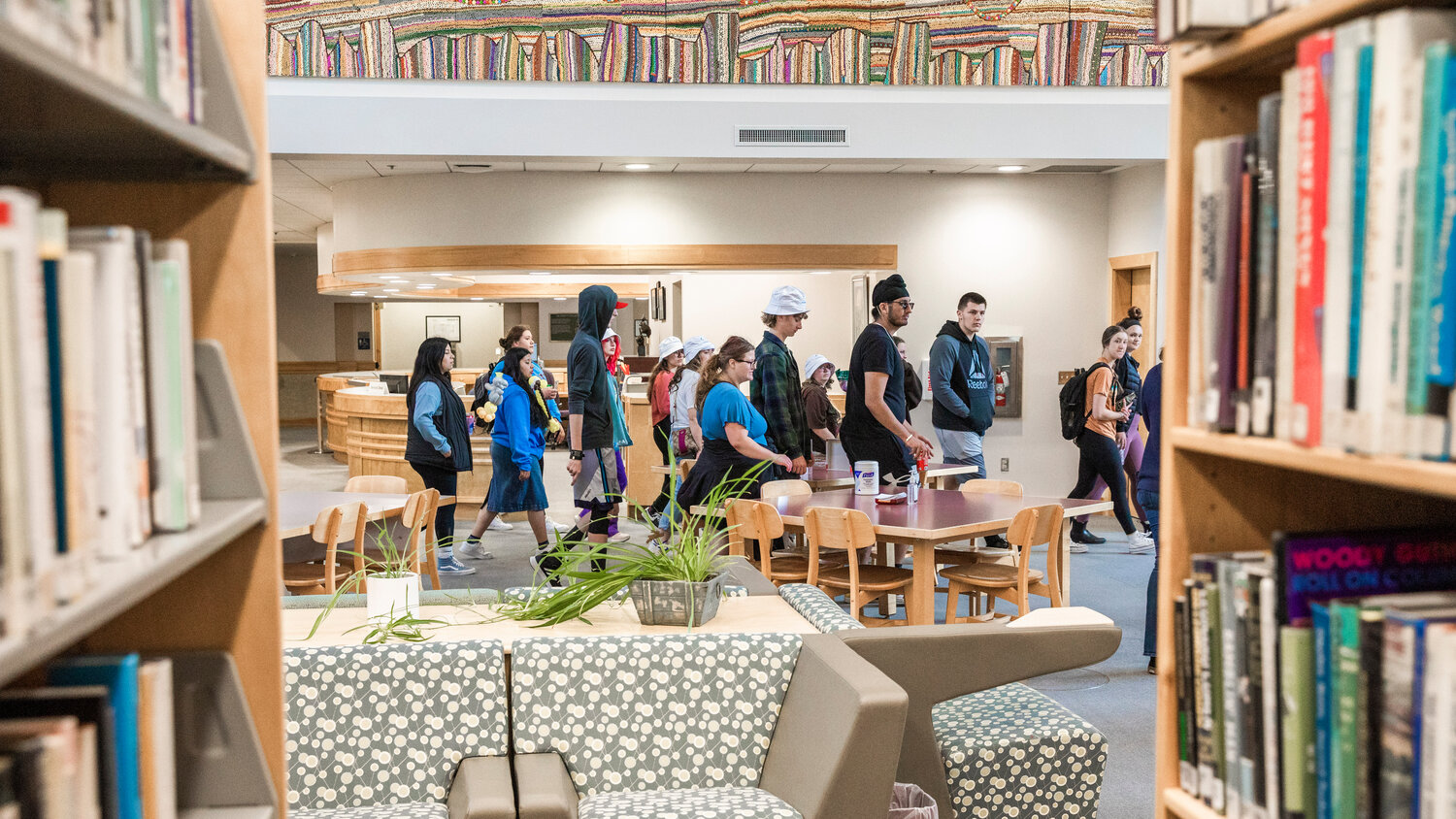 W.F. West students are lead through the Kirk Library at Centralia College on Wednesday, May 24.
