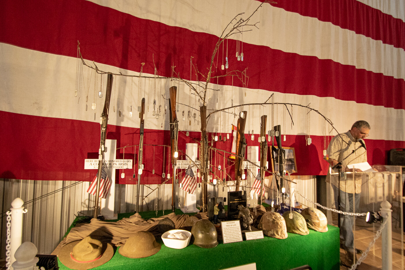 Names of fallen service members hang from the branches of the Tree of Life display at the Veterans Memorial Museum in Chehalis.
