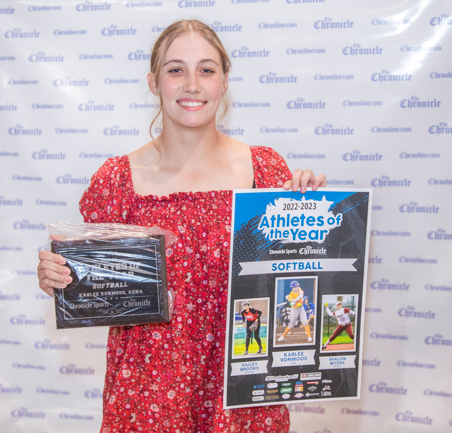 Adna’s Karlee VonMoos, a league MVP in each of the three sports she played this year, smiles for a photo Tuesday evening during the “Athletes of the Year” banquet at the Jester Auto Museum. VonMoos dominated the soccer pitch, basketball court and the softball diamond en route to one of the strongest all around sports careers in Adna.