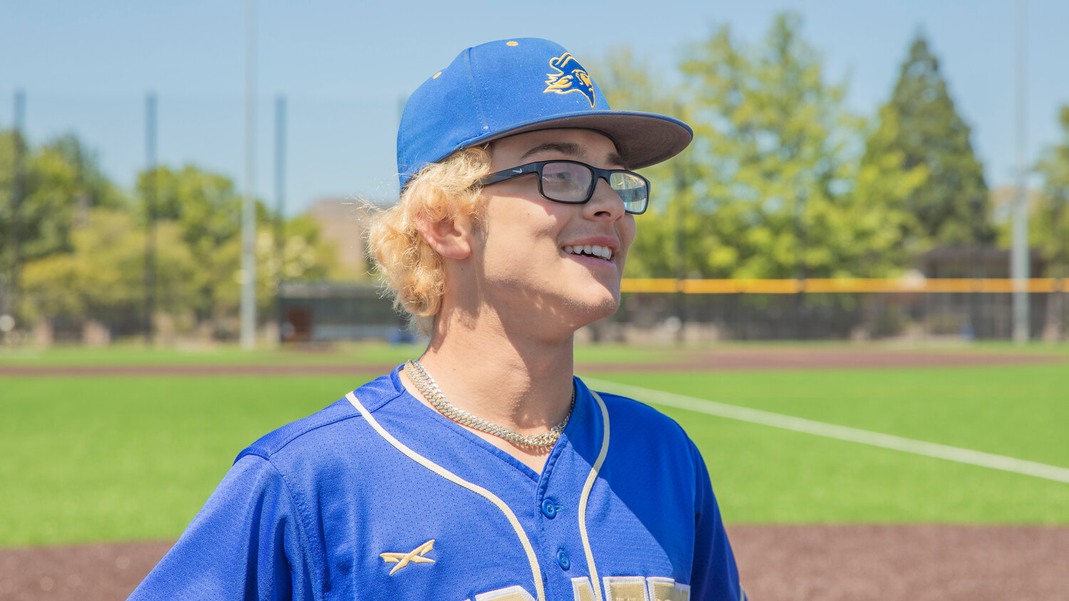 All-Area Baseball MVP Tristan Percival smiles while talking about the future of Pirate baseball in Centralia Monday afternoon.