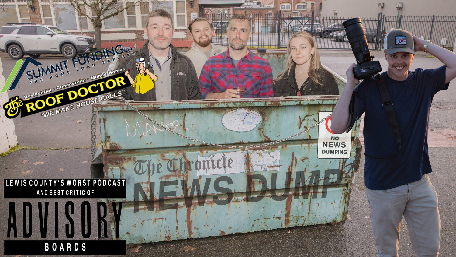 The Chronicle News Dump stable of hosts is pictured from left, Editor-in-Chief Eric Schwartz, Vice President Franklin Taylor, Associate Editor Aaron VanTuyl, Assistant Editor Isabel Vander Stoep and Photo Editor Jared Wenzelburger.
