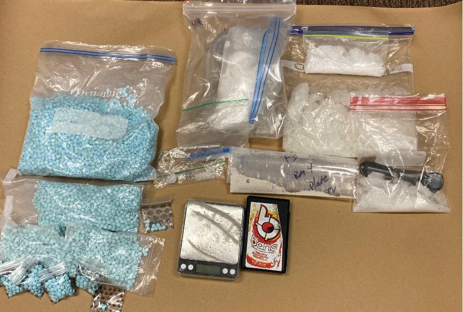 Fentanyl and other items seized by the Clark County Sheriff's Office's Drug Task Force are pictured in this photo from 2022.