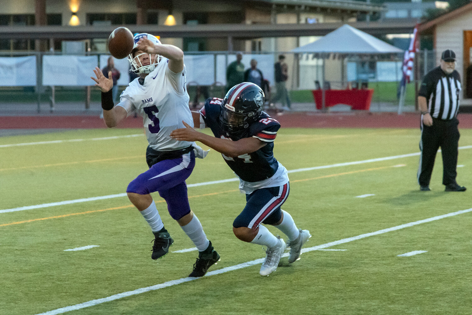 James Morgan makes a play on defense during Black Hills' 17-14 loss to North Thurston on Sept. 8.