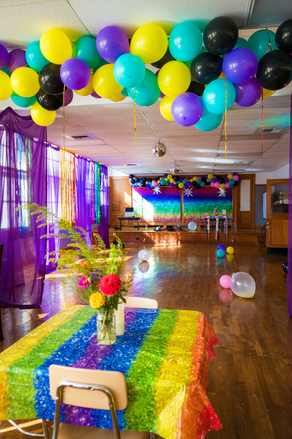 Mineral School is decorated for Queer Prom on Saturday, Sept. 9.