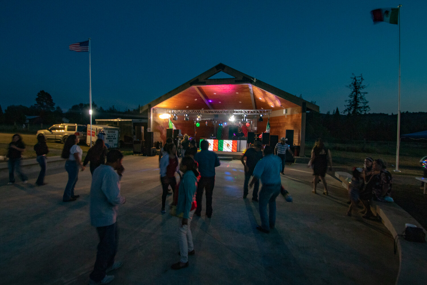 Attendees dance their way into the night to the sounds of DJ Escandalo Zona Orienta at the Mexican Independence Day celebration at Klickitat Prairie Park in Mossyrock on Saturday, Sept. 16.