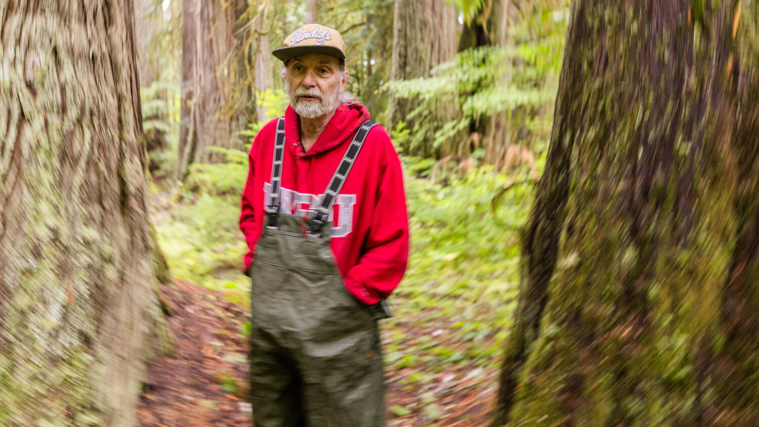 John Squires, a founding member of the Pinchot Partners, talks about the Grove of the Matriarchs on Thursday, Sept. 28, in the Gifford Pinchot National Forest.