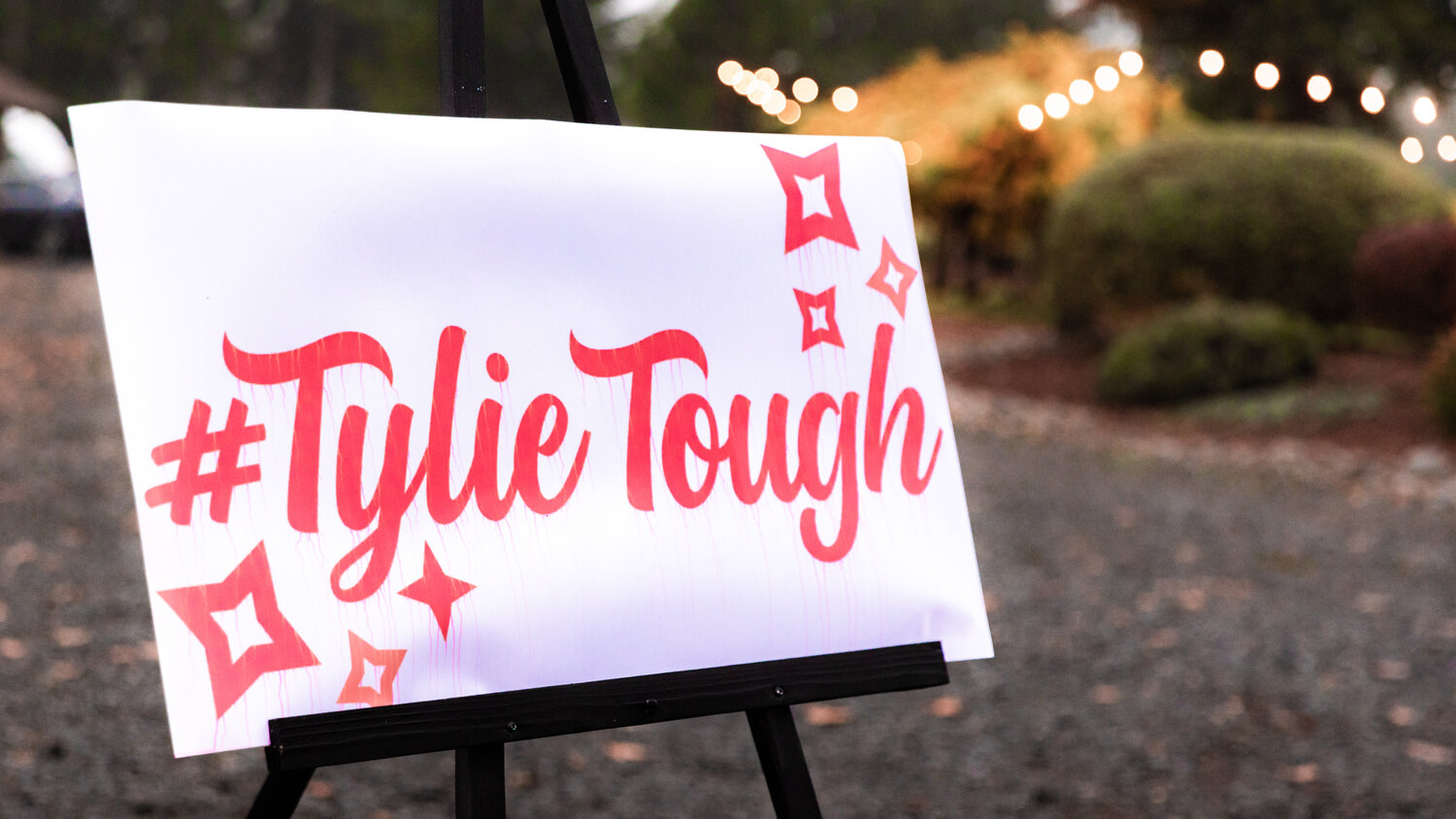 Signs sit on display outside the Old Mill Farm in Onalaska during a benefit dinner for Tylie Tobin Saturday, Oct. 21.