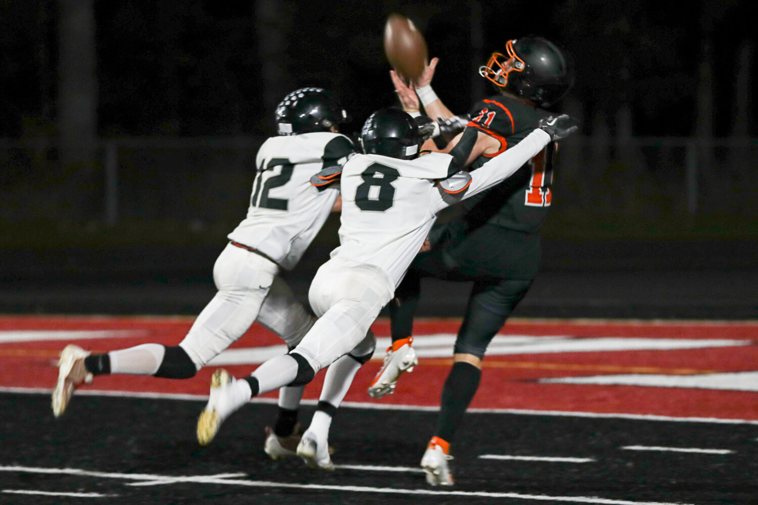 Colin Shields secures a catch during a 43-14 Napavine win over River View on Nov. 18.