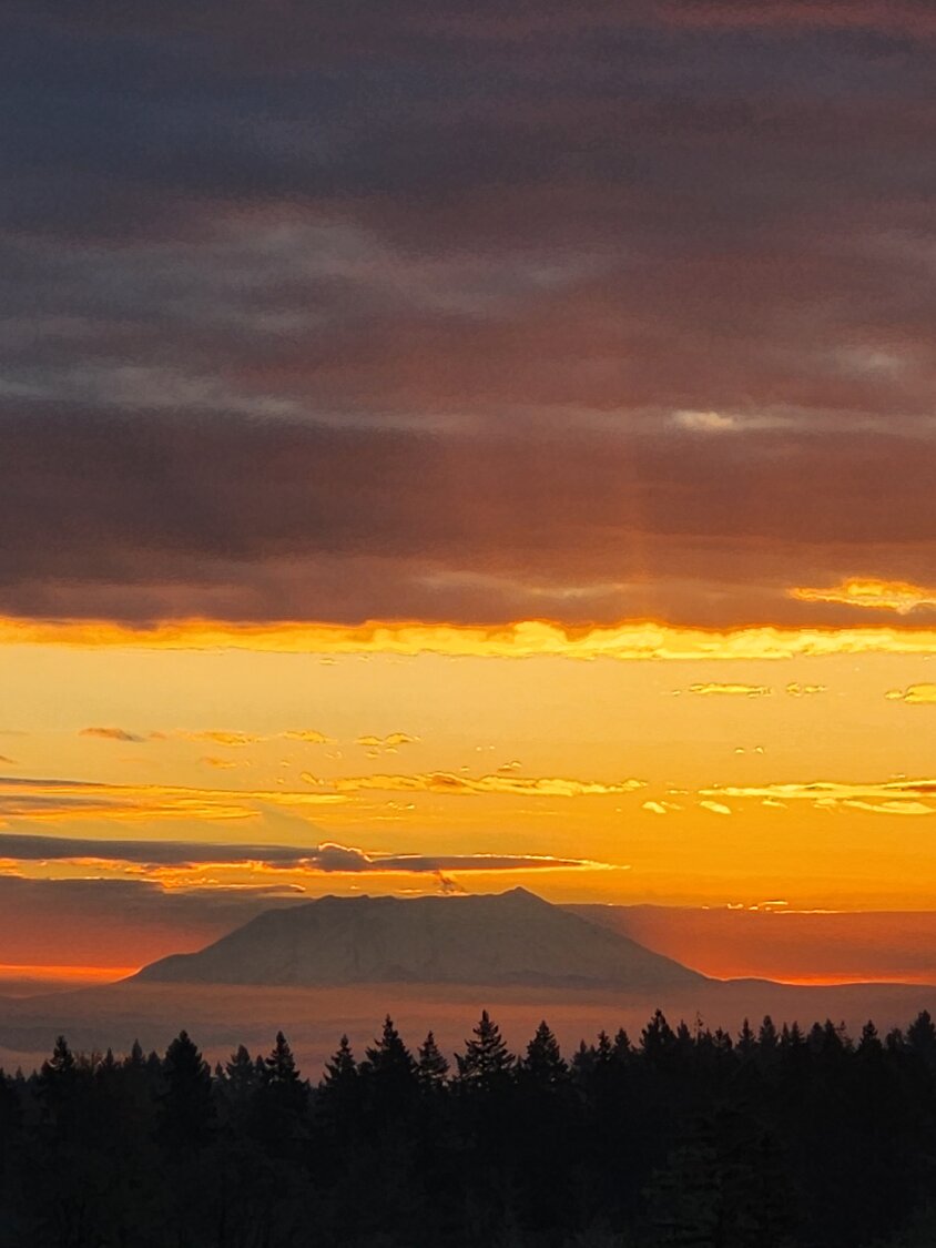 This sunrise photo of Mount St. Helens was captured in Toledo by Andrew Nelson on Wednesday. To submit photos to The Chronicle for possible publication, email news@chronline.com. Be sure to include the location where the photo was captured and the name of the photographer, along with other helpful details.
