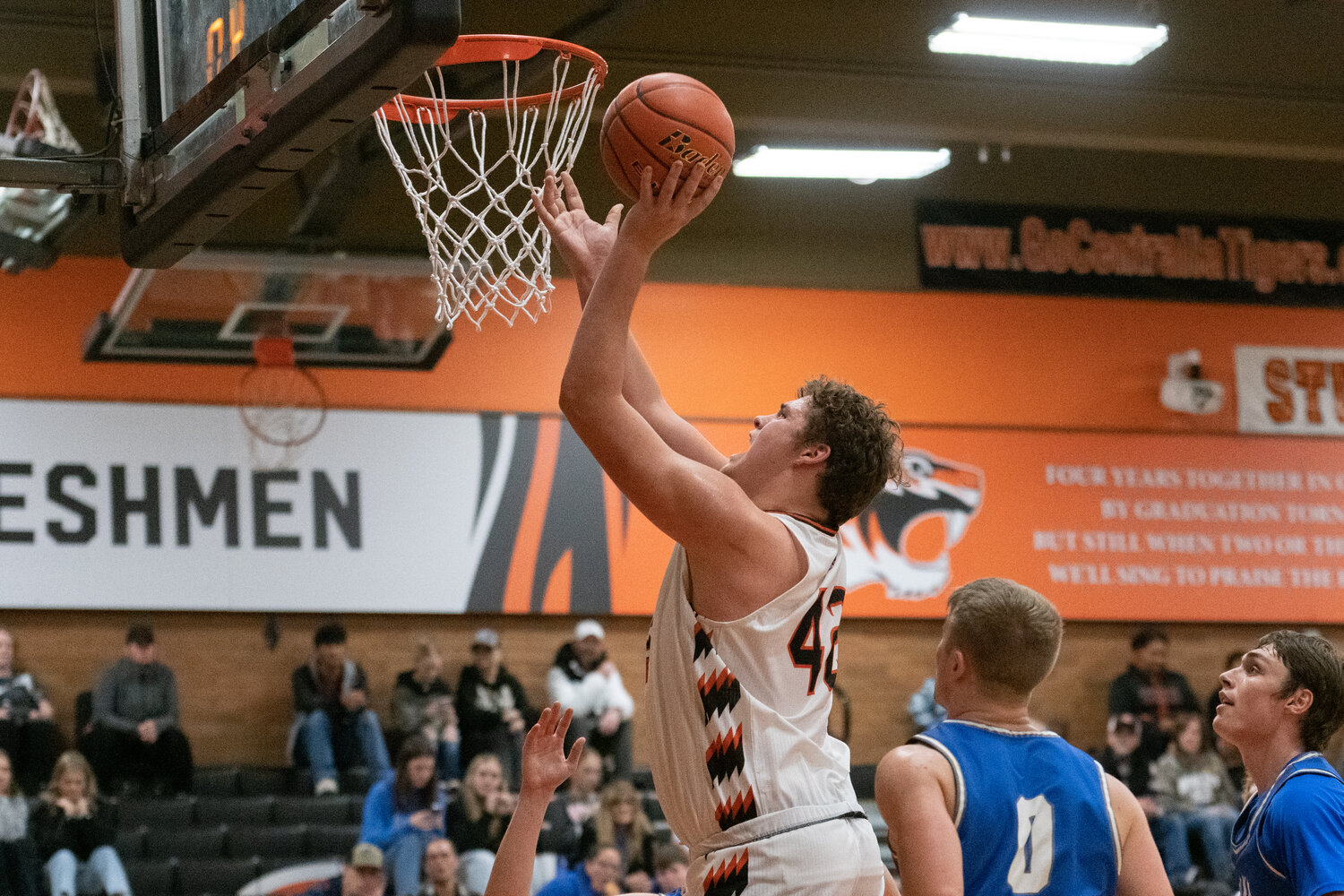 David Daarud goes up in the post during the first half of Centralia's 64-60 loss to Elma on Dec. 4.