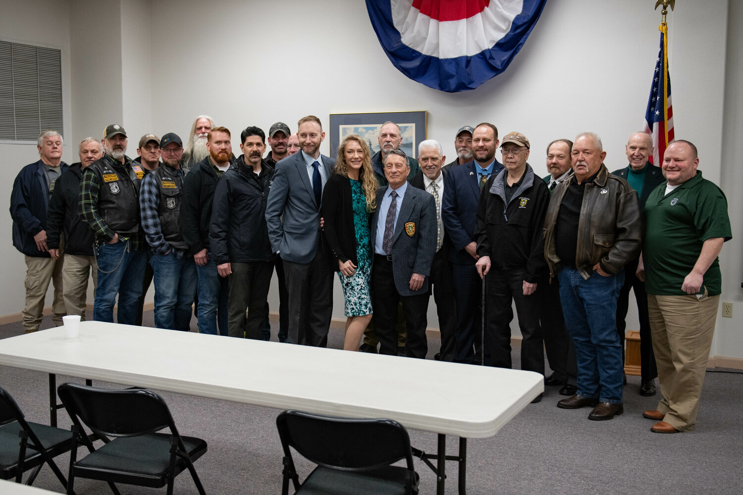 Special Forces personnel in attendance pose for a picture during a ceremony honoring Medal of Honor recipient Franklin D. Miller at the Veterans Memorial Museum in Chehalis on Jan. 5.