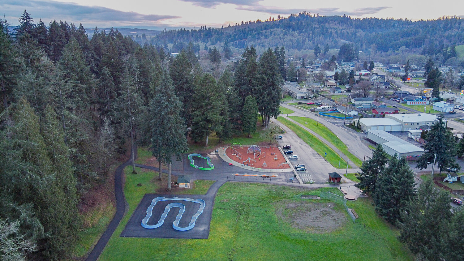 Part of Tenino City Park is pictured from above on Friday, Feb. 10.