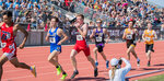 Adna’s Jordan Stout and Onalaska’s Ben Russon compete in the 2B boys 800 meter run in Yakima on Friday, May 26.