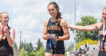 Rainier’s Ella Marvin is named the 2023 2B girls pole vault state champion during the State track and field meet in Yakima on Friday, May 26.